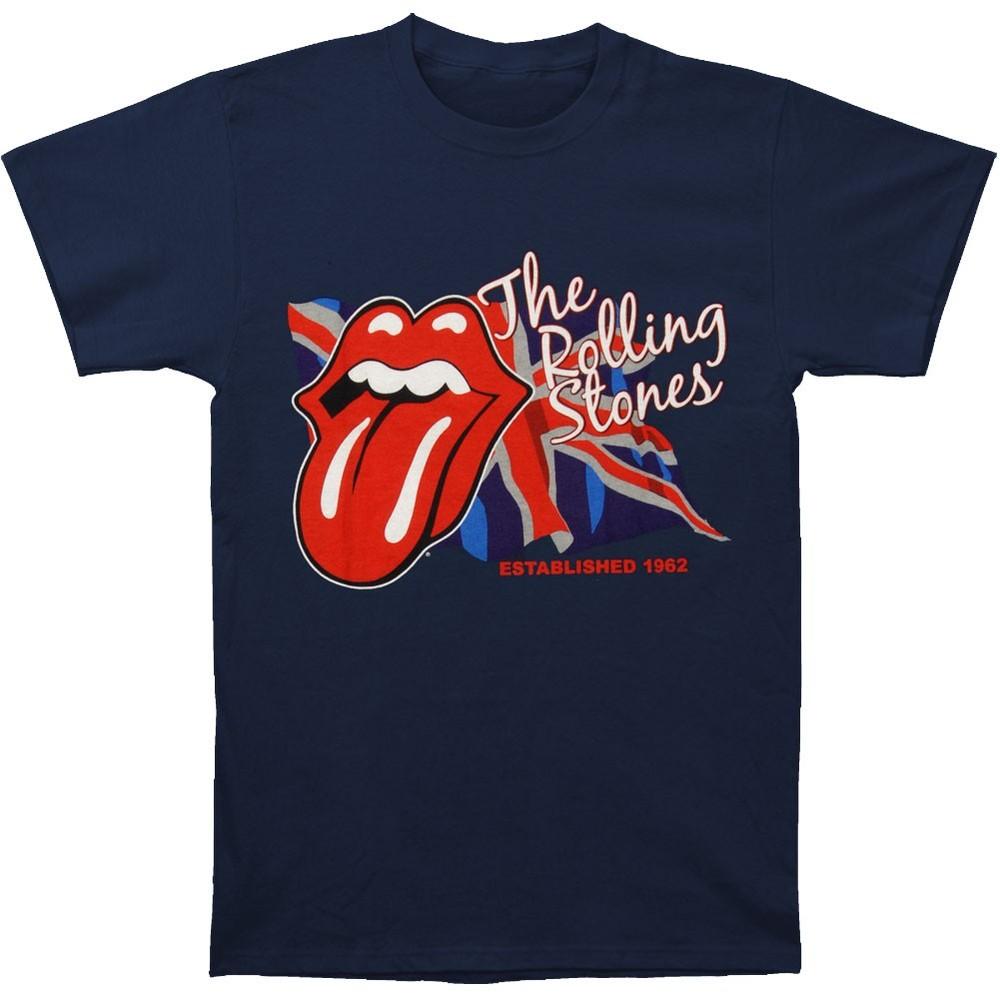 

Men s Rolling Stones Lick The Flag Slim Fit T-shirt Navy 2XL