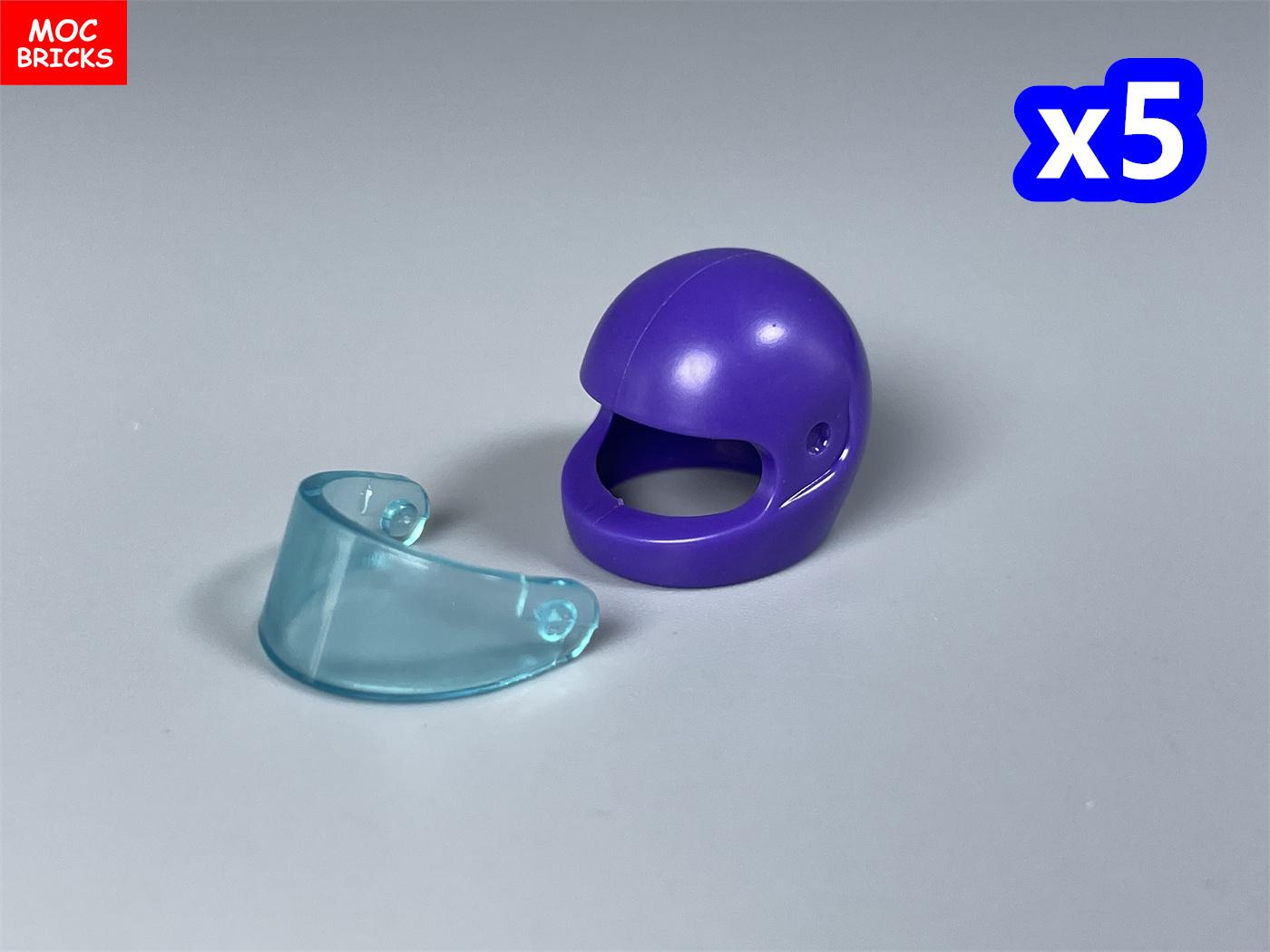 

DIY Build Bricks Purple Motorcycle Helmet 4cm Figure Wear 30006 30124 88415 2446 2447 Visor Hat Creating Cubes Children s Play kits