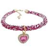 Collar de Cristal para Gato Colgante de Gema de Corazón Fiesta Collar de Pedrería Ajustable Gatos Cachorro Chihuahua Boda Accesorios para Mascotas
