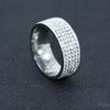 Shine Copperand Gold Color Women Ring Round Inlaid White Zircon Ring for Women Men Engagement Wedding Jewelry Gift