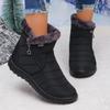 Fashion Casual Side Zip Furry Snow Boots Women 2025 Winter Comfort Round Toe Medium Heel Booties Warm Short Plush Waterproof Ankle Boots