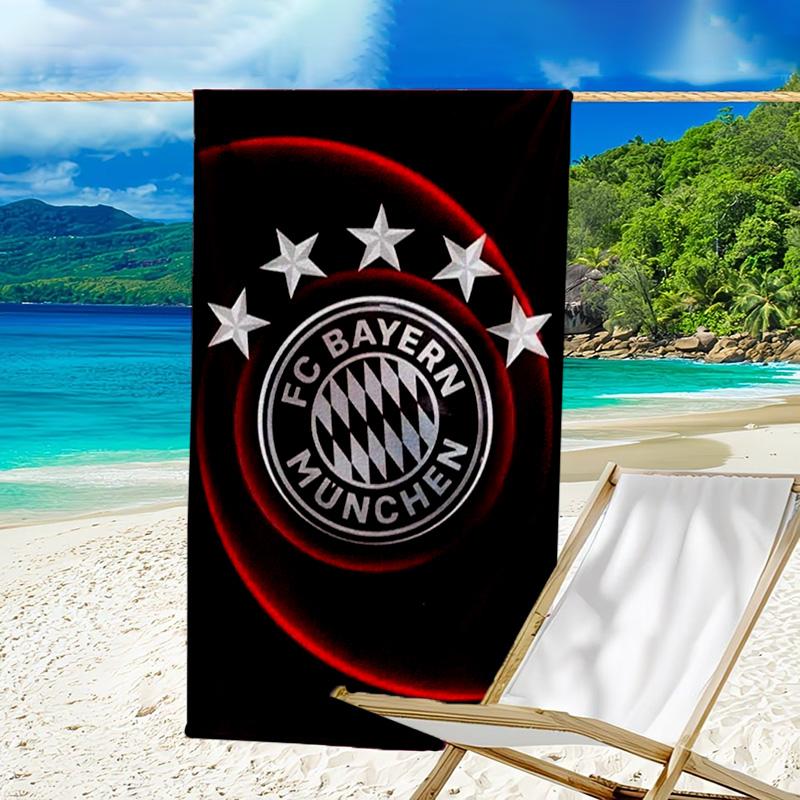 Asciugamano da Spiaggia Stampato Football Club Monaco, Microfibra Super Morbida, Regalo Perfetto Compleanno, per Piscina, Spiaggia, Viaggio, per famiglia e amici