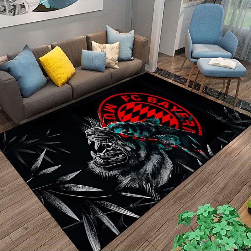 "Black Panther Design Carpet with FC Bayern Munich Logo, Unique Style" Suitable for use as an anti-slip for living room bedroom sofas
