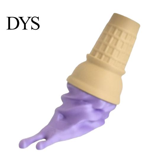 Desk Accessories for Office Melting Ice Cream Ornament, 3D Printed Cone Colorful Entryway Ornaments Sculpture, Fun Tabletop Ornament Home Decoration