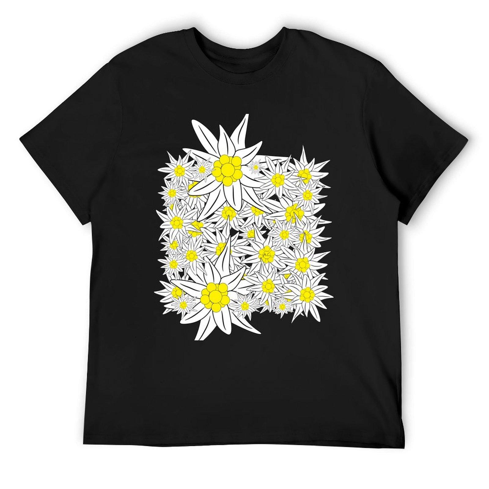

Edelweiss pattern T-Shirt graphic t shirts kawaii clothes animal prinfor boys designer shirts t shirt men cotton 4XL