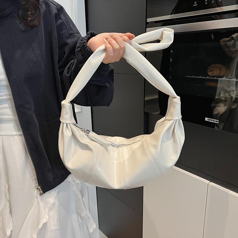 Soft Leather Shoulder Bag Crescent Armpit Bag New Horn Dumpling Bag Large Capacity Minimalist Lazy Wind Messenger Bag