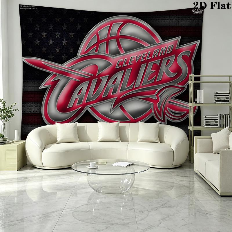 Cleveland Cavaliers Logo Wall Tapestry Aesthetic Wall Hanging Printed Fabric Blanket Decorative Tapestries for Bedroom Living Room Home Decor