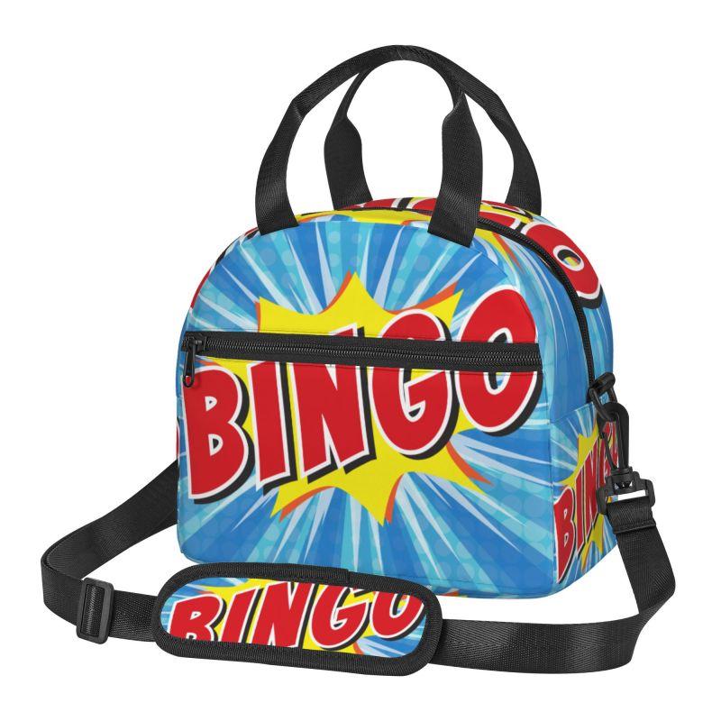 Custom Best Play Bingo Game for Bingo Players Insulated Lunch Bag Reusable Thermal Leakproof Bento Bags with Shoulder Strap