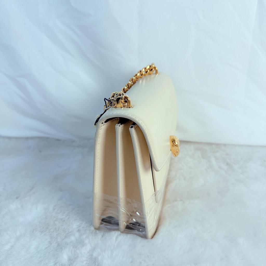 [Pre-Owned] Serpenti Forever Series Gold-Plated Snake Head Clasp Lambskin Crossbody Bag Medium - Excellent #UIAGF0