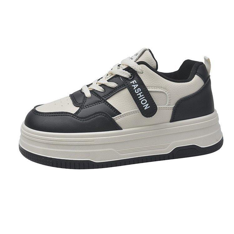 Sapatos brancos pequenos femininos primavera e outono sapatos cem com placa de fundo grosso sapatos casuais tênis muffin