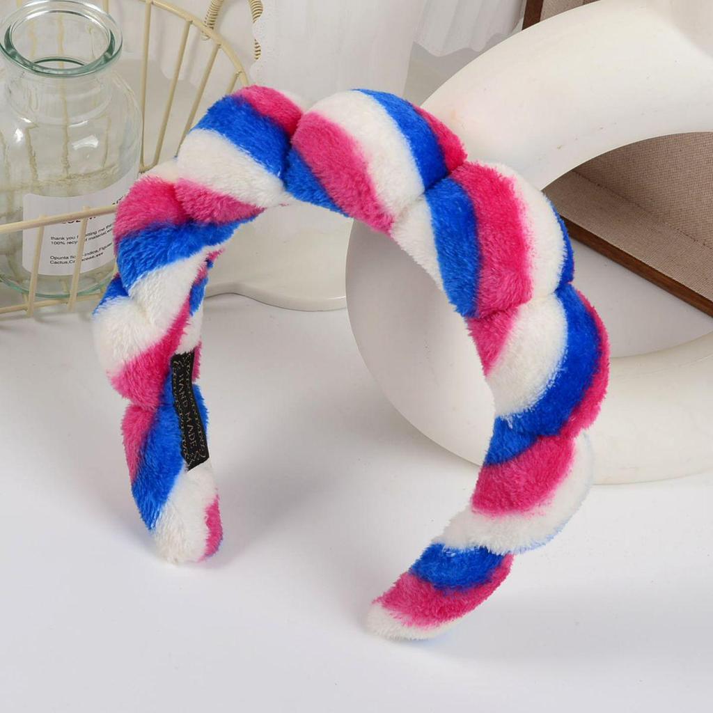 Gold Velvet Spa Headband & Wristband Set for Face Washing & Makeup