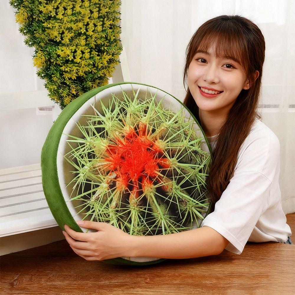 Relaxing 33cm 3D Fruit Seat Cushion Butt Relaxing Throw Pillows Funny Fruit Round Cushion Chair