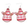 1 Pair of Christmas Holiday Ornaments Santa Bells Red Car Drops Wooden Earrings Christmas Ornaments