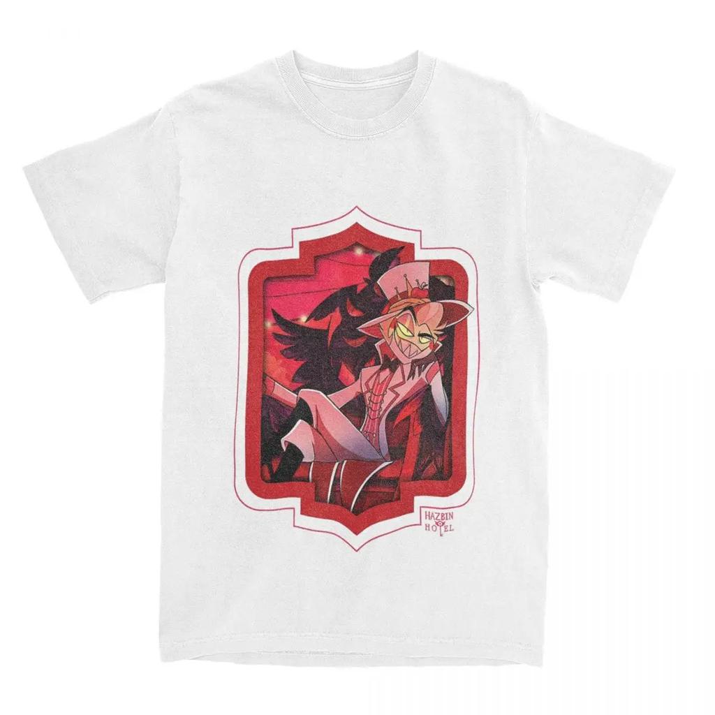 Hazbin Hotel Lucifer Tshirt Unisex For Unisex Unisex Vintage Graphic Cotton Tee Streetwear Casual Round Neck Short Sleeve