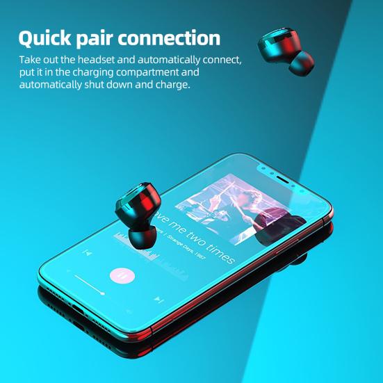 Bluetooth-kompatibel Kopfhörer Mini In-ear-freisprecheinrichtung Binaural Komfortable Noise Reduction mit Mic Sport Stereo