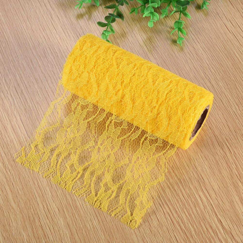 10 Yard   Wedding Party Decoration Table Runner Chair Sash Floral Lace Tulle Roll (Red)