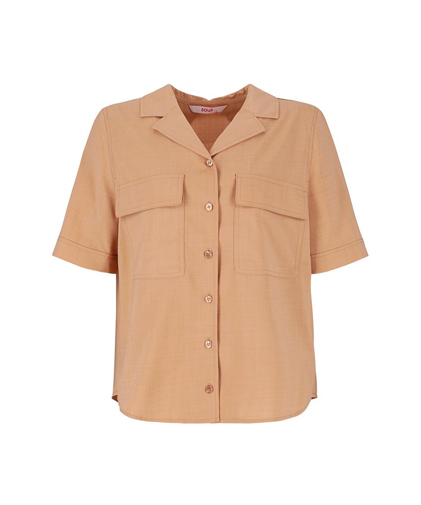 SOUP Open Collar Double Pocket Short Sleeve Shirt (Oa6Sst5)