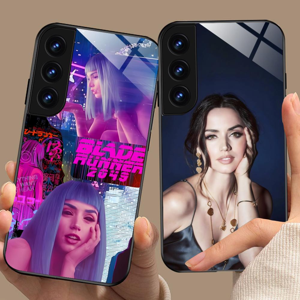 Ana de Armas Glass Mobile Phone Case for Samsung Galaxy A56 55 54 53 52 51 36 35 34 23 16 15 5G Colorful Cover