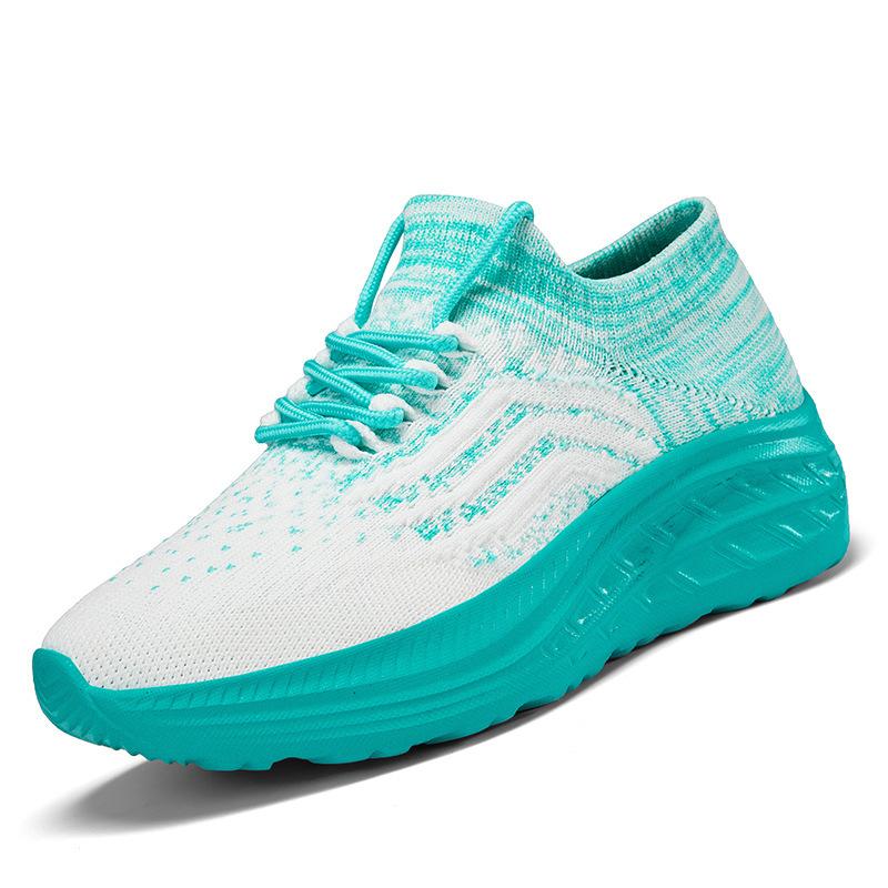 

Spring new mesh casual shoes men s large size breathable fly-woven sports shoes fashion student tide shoes 42 зелёный