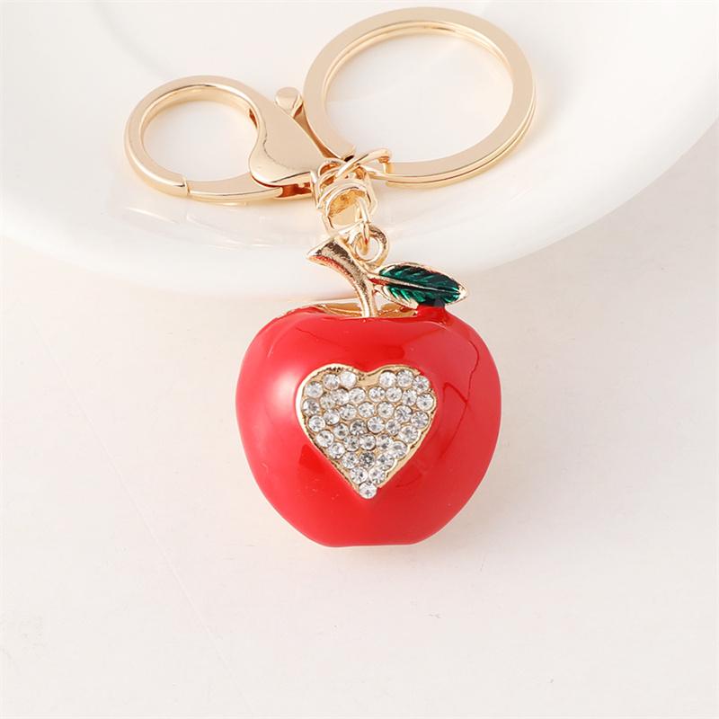 1 pièce Pomme Rouge Exquise Pendentif Sac Décoration Accessoires Sac à Dos Bijoux Voiture Charme Sac Cadeau beige