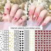 3 Sheets Hearts Nail Stickers  Self Adhesive Heart Nail Decals for Natural Fingernails and Acrylic Nails Heart Nail Decor for Na