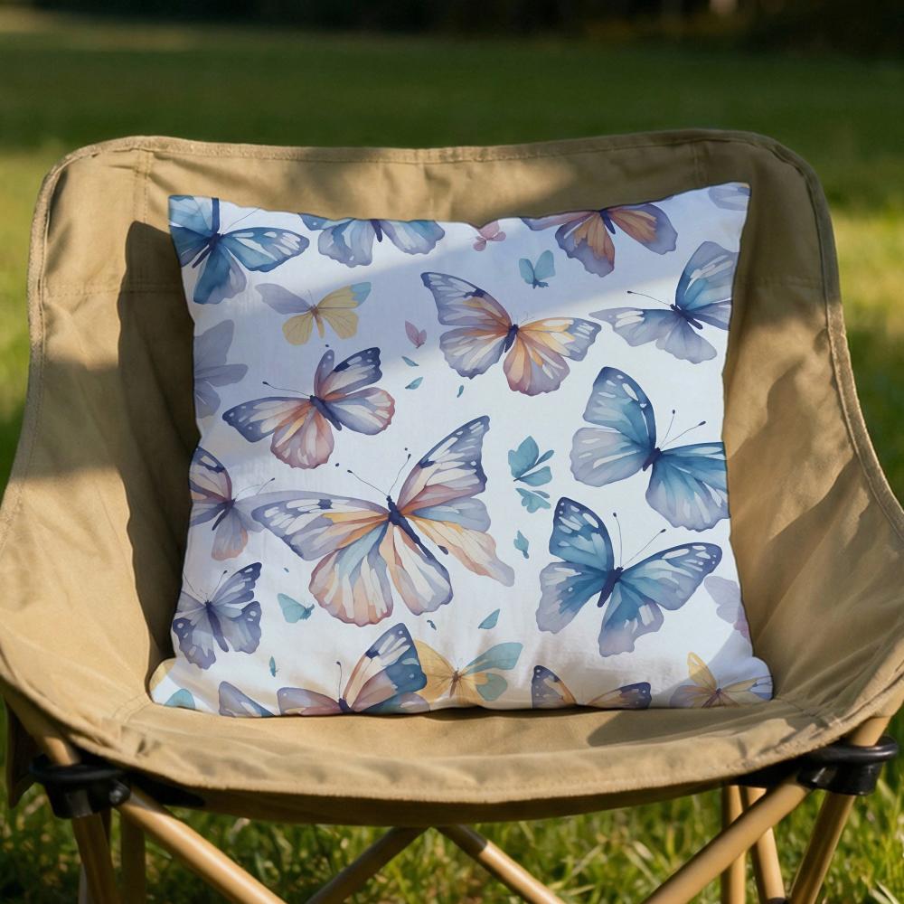 Watercolor Butterfly Pattern Cushion Cover Soft Reversible  Durable Pillow Cover  MultiScene Use for Home  Car Daily Comfort