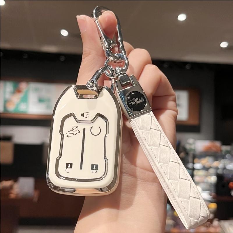 Schlüsselanhänger-Abdeckung mit Schlüsselanhänger für Chevy 2017–2021 Chevrolet Silverado Suburban Tahoe GMC Acadia Sierra Terrain Yukon