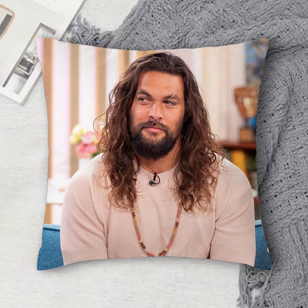JJason Momoa Doublesided Printed Square Decorative Cushion Cover for Sofa Living Room Home Decor