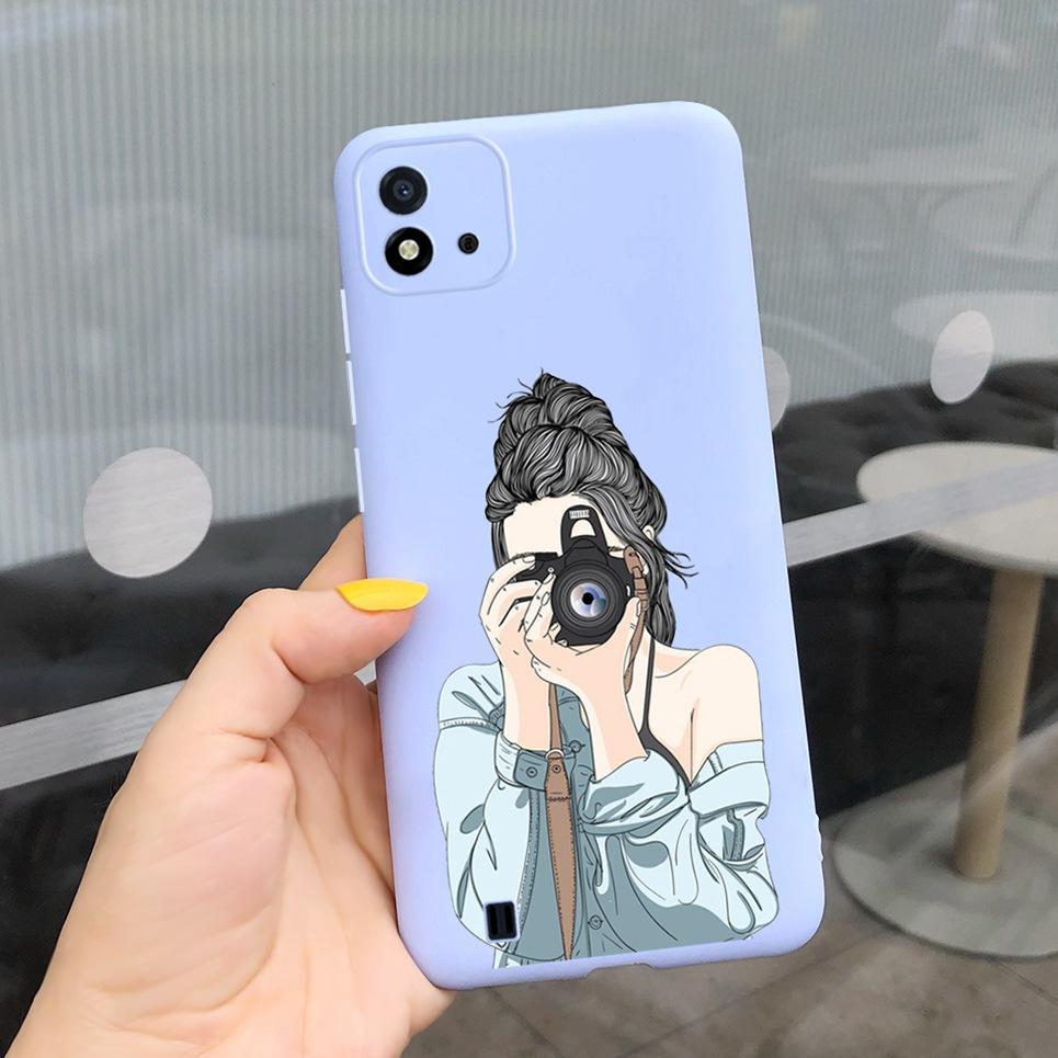 Candy Phone Case For Realme C11 2021 Case 6.52" Cartoon Child Girl Back Cover Shell For Oppo Realme C11 C 11 RMX3231 Silicone