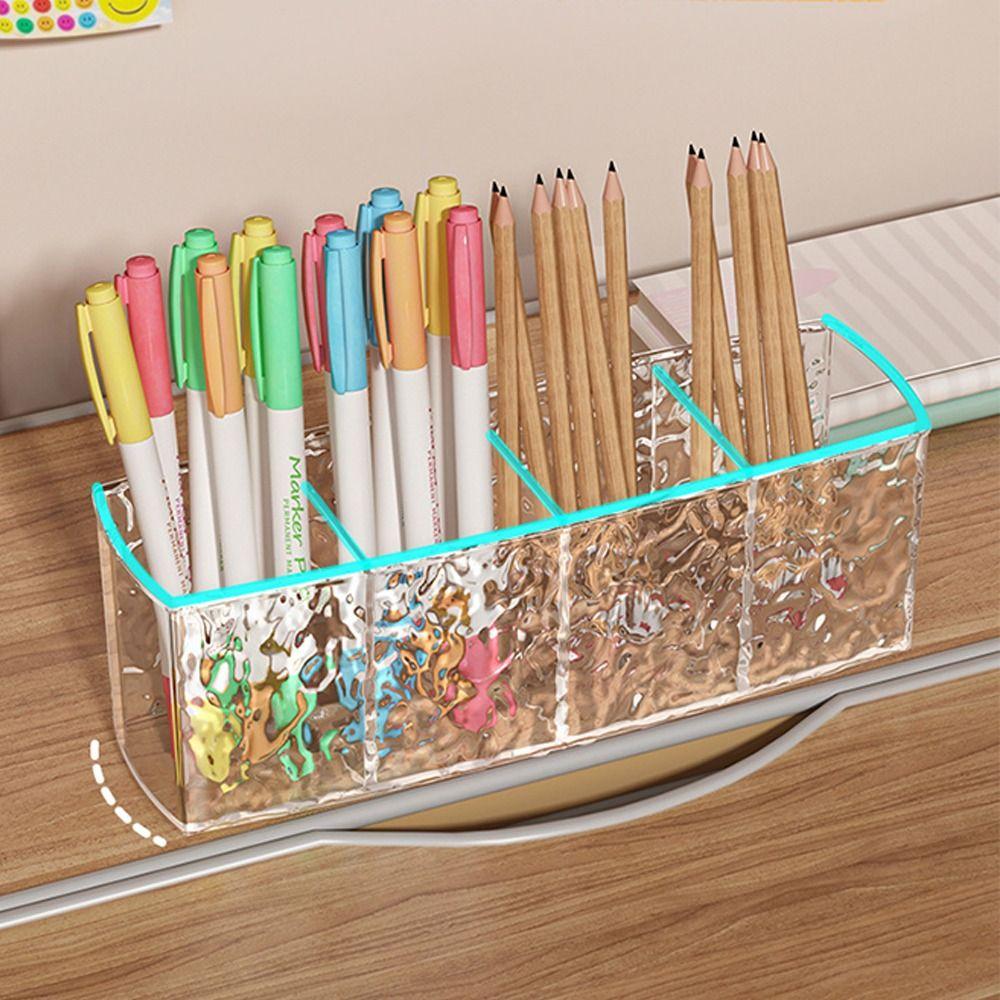 Large Capacity Desk Cosmetic Storage Box Acrylic Lipstick Eyebrow Pencil Organizer for Home Office
