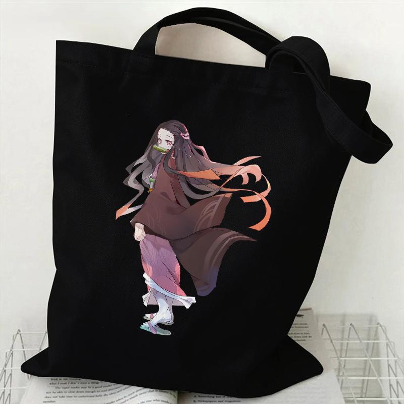 Japan cartoon comics Nezuko Kamado Demon Slayer Printed Canvas Bag Student Shoulder Bag Tote Bag 7550