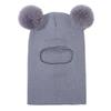 Children's Double Ball Ear Protectors Fall and Winter Boys and Girls Cute Wool Knit Pullover One Hat
