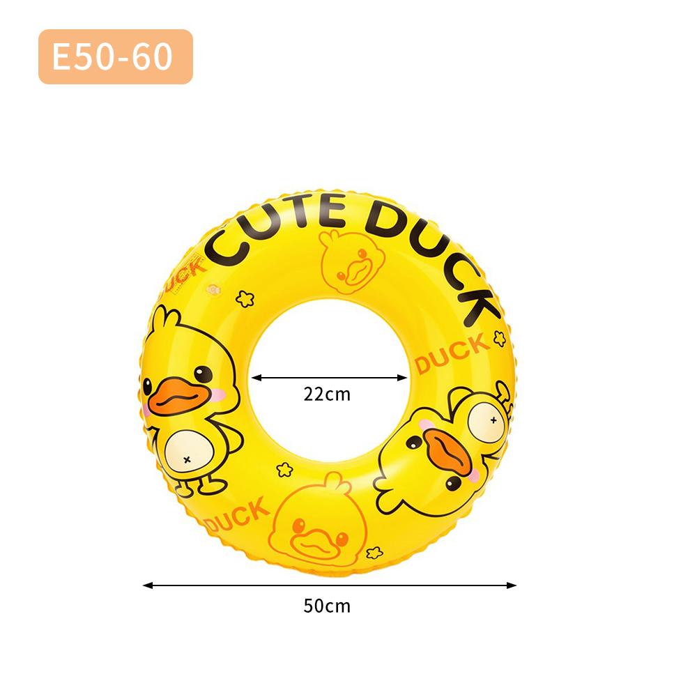 Duck Print Inflatable Swim Ring, Cartoon Duck Pool Float for Kids/Adults