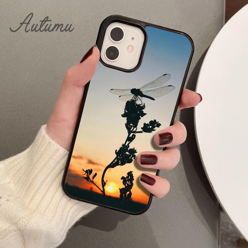 Dragonfly Insect Phone Case for iPhone 11 12 13 14 Pro Max Mini X XR XS SE 2020 5 6S 7 8 Plus Samsung Galaxy S21 S22 Cover Shell