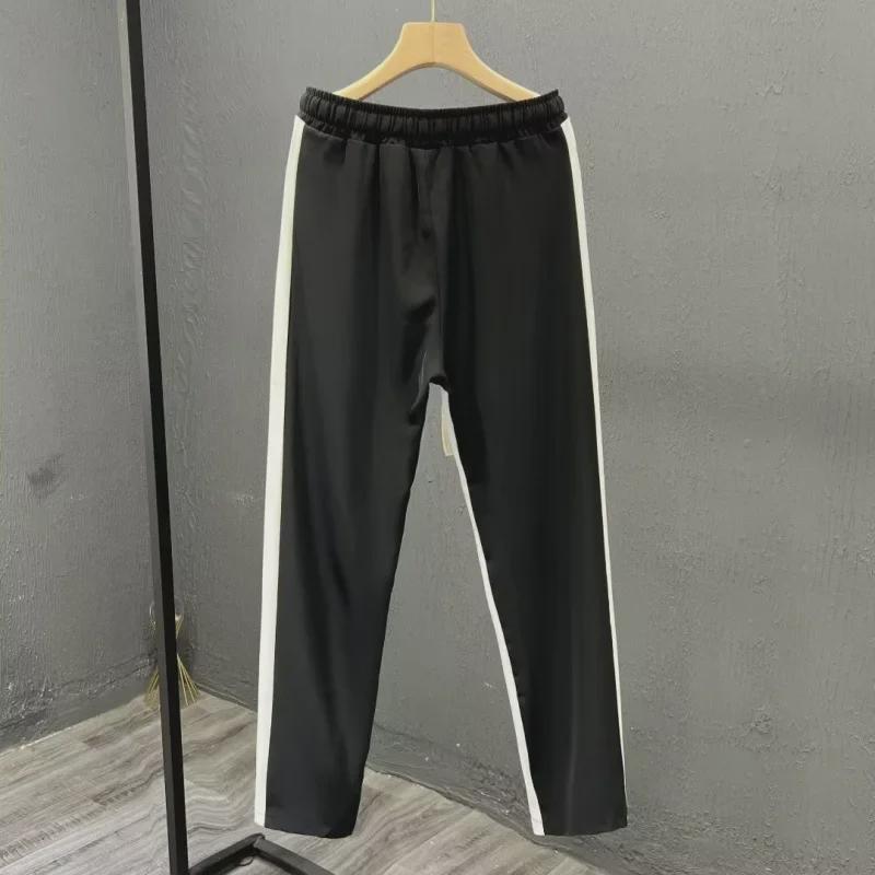 2023 Men's Straight-Leg Sweatpants with Side Stripes - Spring/Autumn Casual Sports Trousers