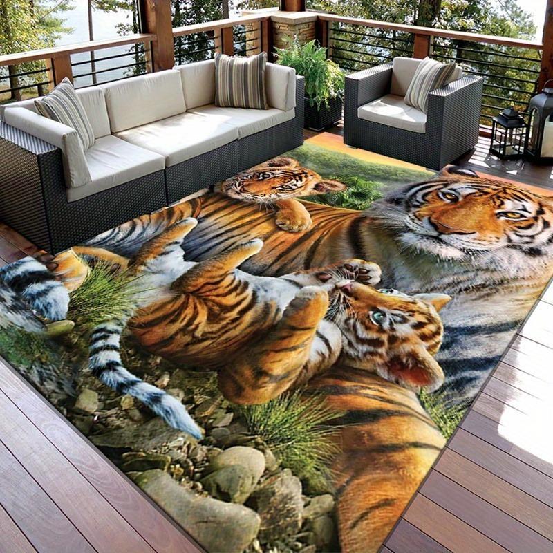 3D Tiger Animal Cartoon Large Carpet Rug for Home Living Room Bedroom Sofa Doormat Decor Play Area Rug Carpet Non-slip Floor Mat