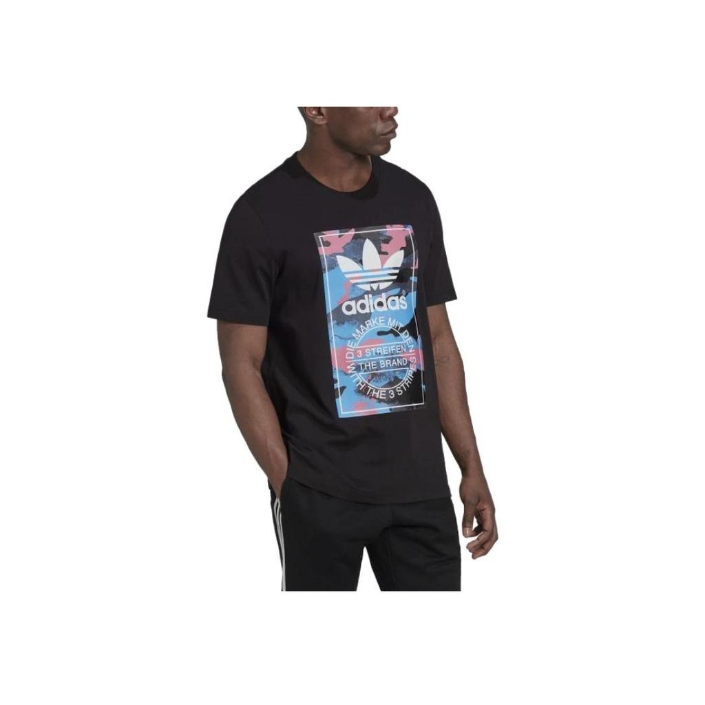 Adidas Graphic Camo Tee Black Men Streetwear HK5157