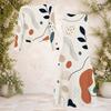 Women Plus Size Printed Round Neck Long Sleeve Cropped Cardigan Sleeveless Midi Dress Two Piece Set