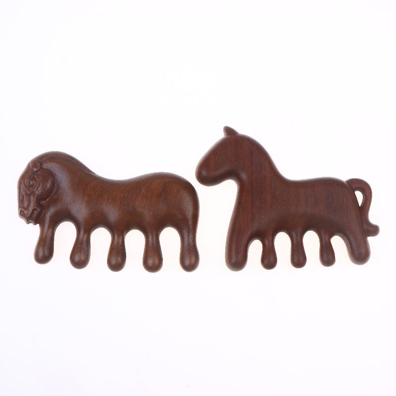 Sandalwood Horse Meridian Massage Comb Hair Comb Scalp Relax Acupoint Massager Portable Wooden Handle Comb Anti-static Styling