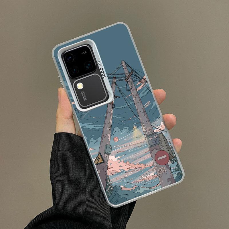 

Аниме Арт Картина Небесный Пейзаж Лазерный Чехол для Телефона Для Samsung S25 S22 Ultra Plus S21 FE S24 S23 Ultra Plus FE Ударопрочные Чехлы Samsung S23