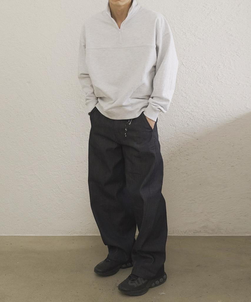 SIIIIDO Vintage Half Neck Zip-Up Sweat Shirt #1