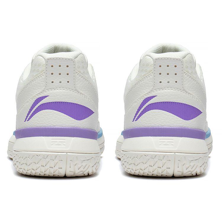 Li Ning All City 5 Non-Slip Wear-Resistant Mid-Top Basketball Shoes Men Basketball Shoes White Blue Purple ABAS105-4