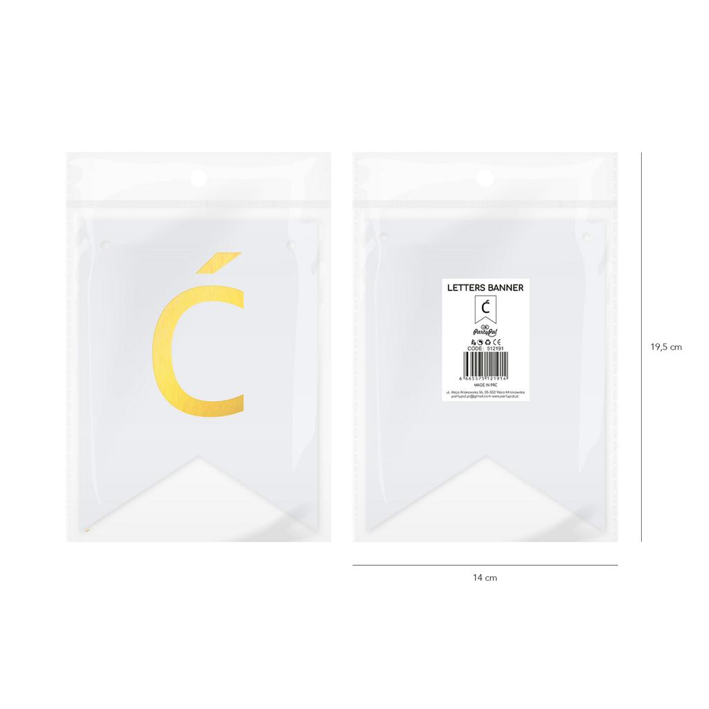 Baner Diy 16X12 Cm - Literka Ć