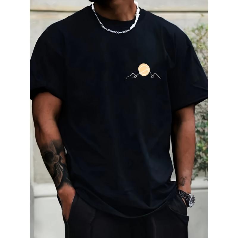 Summer European-American Men's Youth Fashion Sports Printed Loose Casual Short Sleeve T-Shirt