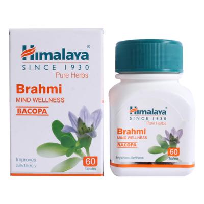 Brahmi Memory Wellness Tablets Bottle Of 60 Natural Herbal Supplement For Mind Calmness And Mental Clarity