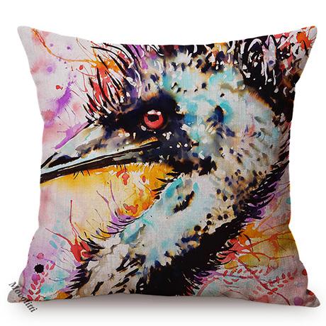 Nordic Bird Oil Painting Art Sofa Decoration Pillowcase Parrot Owl Animal Luxury Chair Cushion Cover Throw Pillow Case