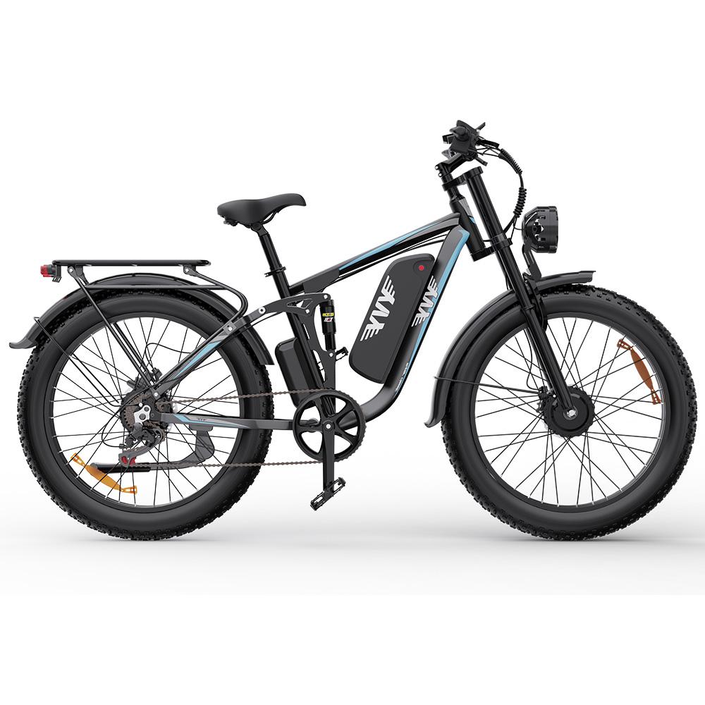 Electric Bicycle Yvy C26 Max 1000Wx2 Motor 26" Fat Tire Fully Suspended Adult Electric Bike 48V 23AH Dual Hydraulic Brake Shimano 7 Speed