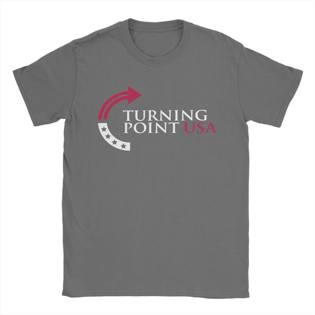 Charlie Kirk Turning Point USA T Shirts for Men Pure Cotton T-Shirt Crew Neck Rest In Peace Tees Short Sleeve Clothes Gift Idea