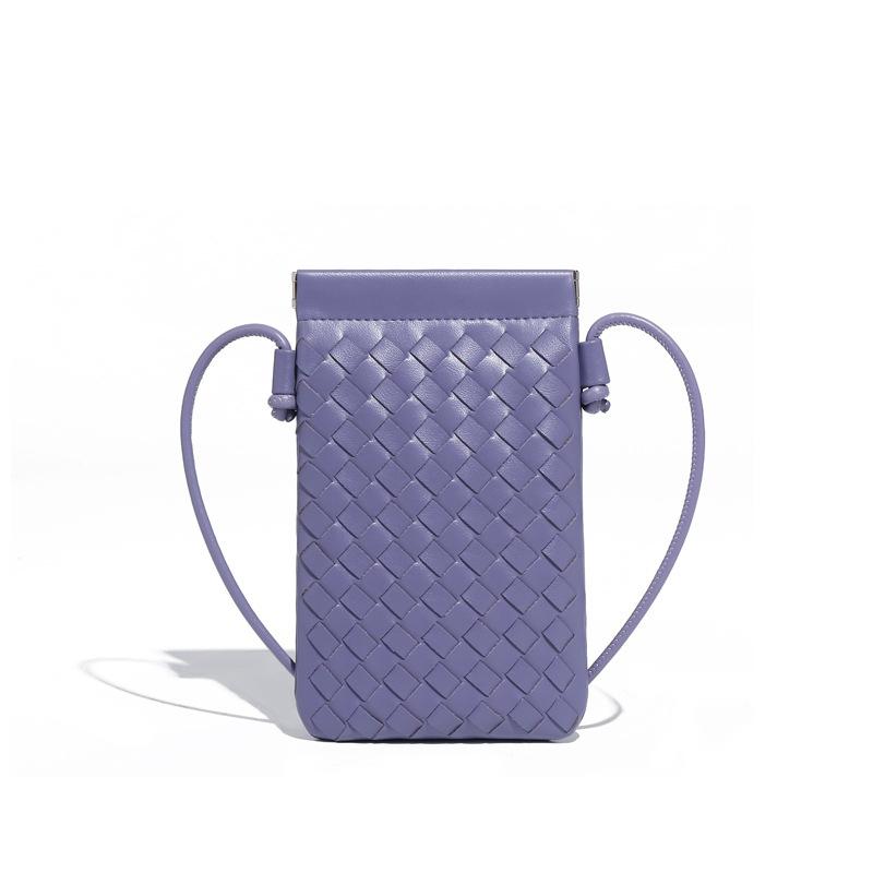 Borsa a Spalla Retro per Cellulare Intrecciata a Mano Moda Stile Casual Pochette da Donna