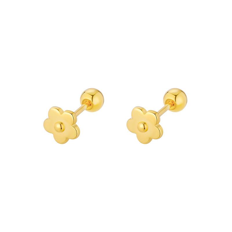 Simple and stylish flower screw earrings light luxury high-end design earrings daily commute versatile earrings